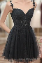Black Short Sweetheart Tulle Homecoming Dress, Black Short Prom Dress Party Dress
