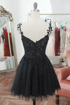 Black Short Sweetheart Tulle Homecoming Dress, Black Short Prom Dress Party Dress