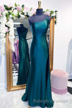 One Shoulder Royal Blue Mermaid Long Dresses with Slit