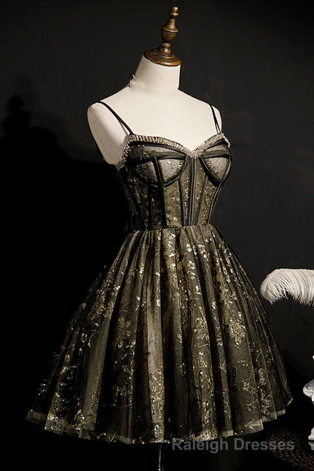 Princess A-Line Beaded Spaghetti Straps Short Party Dress Secondary image