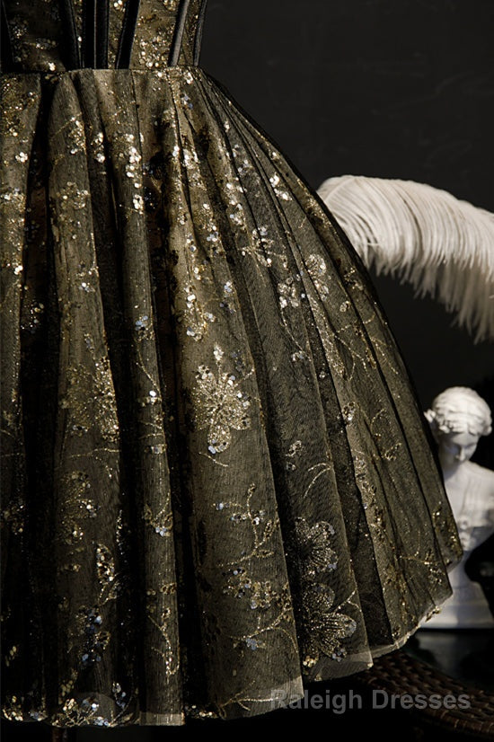 Princess A-Line Beaded Spaghetti Straps Short Party Dress