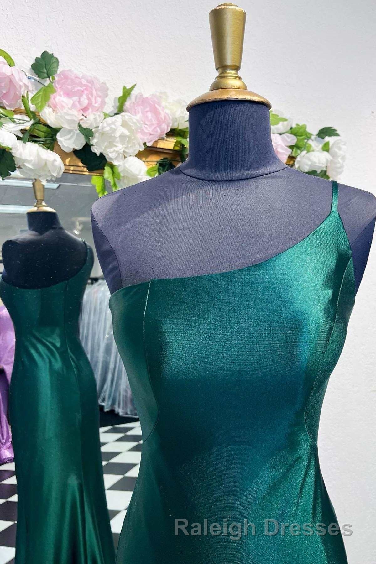 One-Shoulder Royal Blue Mermaid Long Dress with Slit