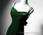 Green Mermaid Long Velvet Party Dress, Green Straps Long Formal Dress Prom Dress