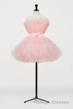 Hot Pink A-line Short Tulle Party Dress