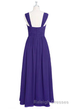 Purple Sweetheart Banded Waist Long Bridesmaid Dress