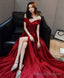 Simple V Neck Off Shoulder Satin Long Prom Dress Evening Dress