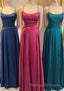 Simple Scoop Neck Lace-Up Back A Line Prom Dresses