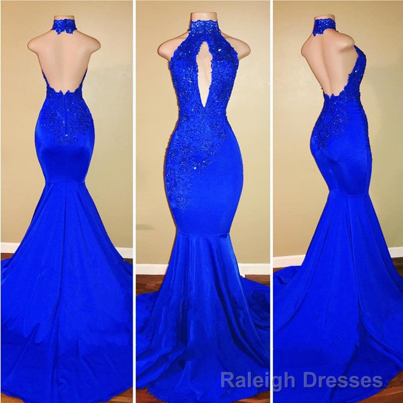 Sexy Mermaid Red High Neck Backless African Open Front Long Prom Dresses Main image