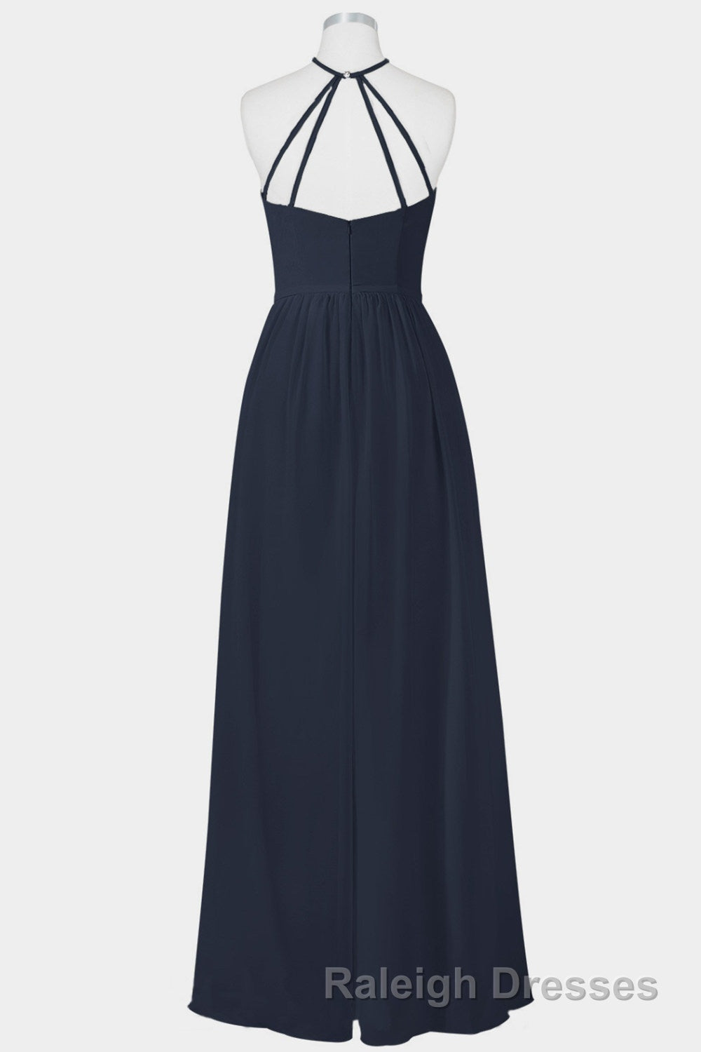 Elegant Navy Blue Chiffon A-line Long Bridesmaid Dress Secondary image