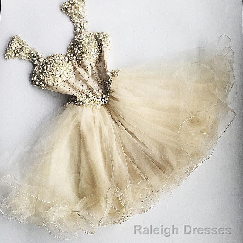 Sweetheart Ivory A Line Organza Pleated Beading Backless Sleeveless Homecoming Dresses Main image