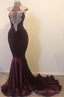 2026 New Arrival High Neck Grape Beaded Mermaid Prom Dresses