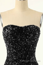 Royal Blue Sequin Strapless Mini Homecoming Dress