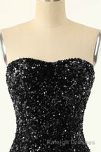 Royal Blue Sequin Strapless Mini Homecoming Dresses