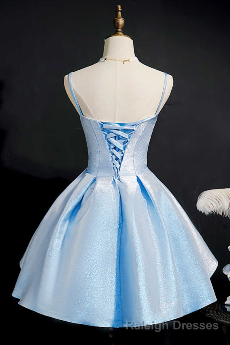 Princess Blue High-Waist A-Line Short Homecoming Dress Secondary image