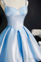 Princess Blue High-Waist A Line Short Homecoming Dress