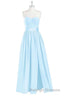 Light Blue Sweetheart A-Line Bridesmaid Dress with Slit