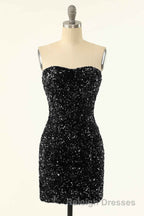 Royal Blue Sequin Strapless Mini Homecoming Dress