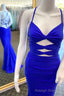 Royal Blue Cutout Lace-Up Back Mermaid Long Dress