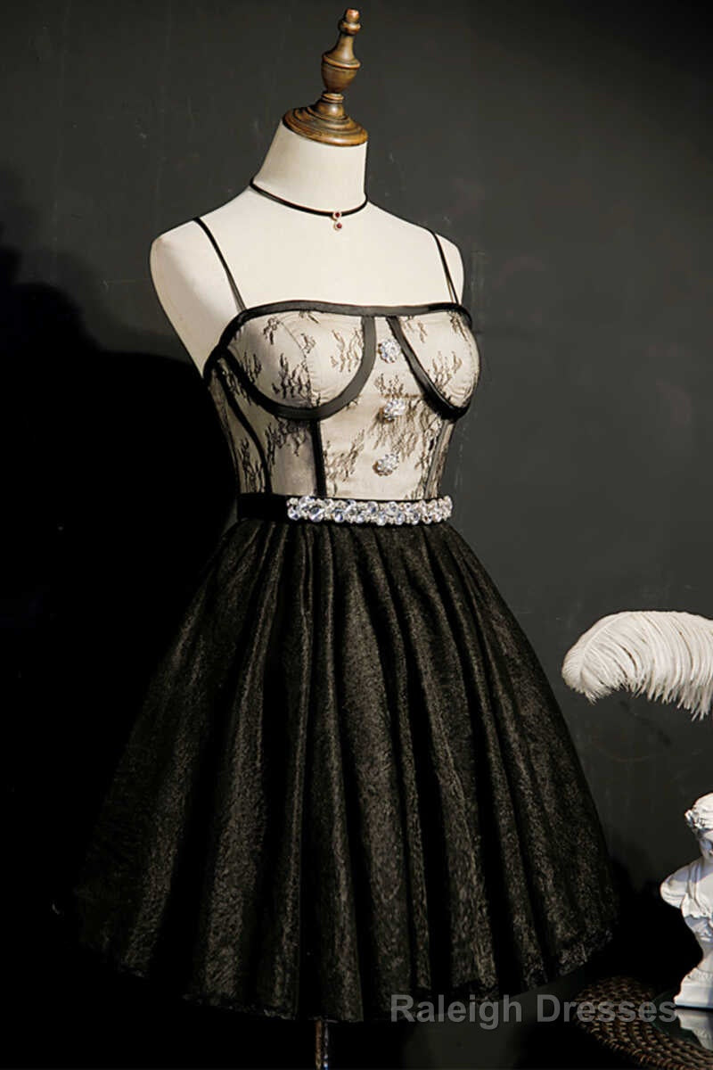 Rhinestone Straps A Line Homecoming Dress
