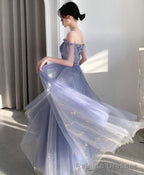 Blue Tulle Lace Long Prom Dress Blue Tulle Lace Prom Dress 3