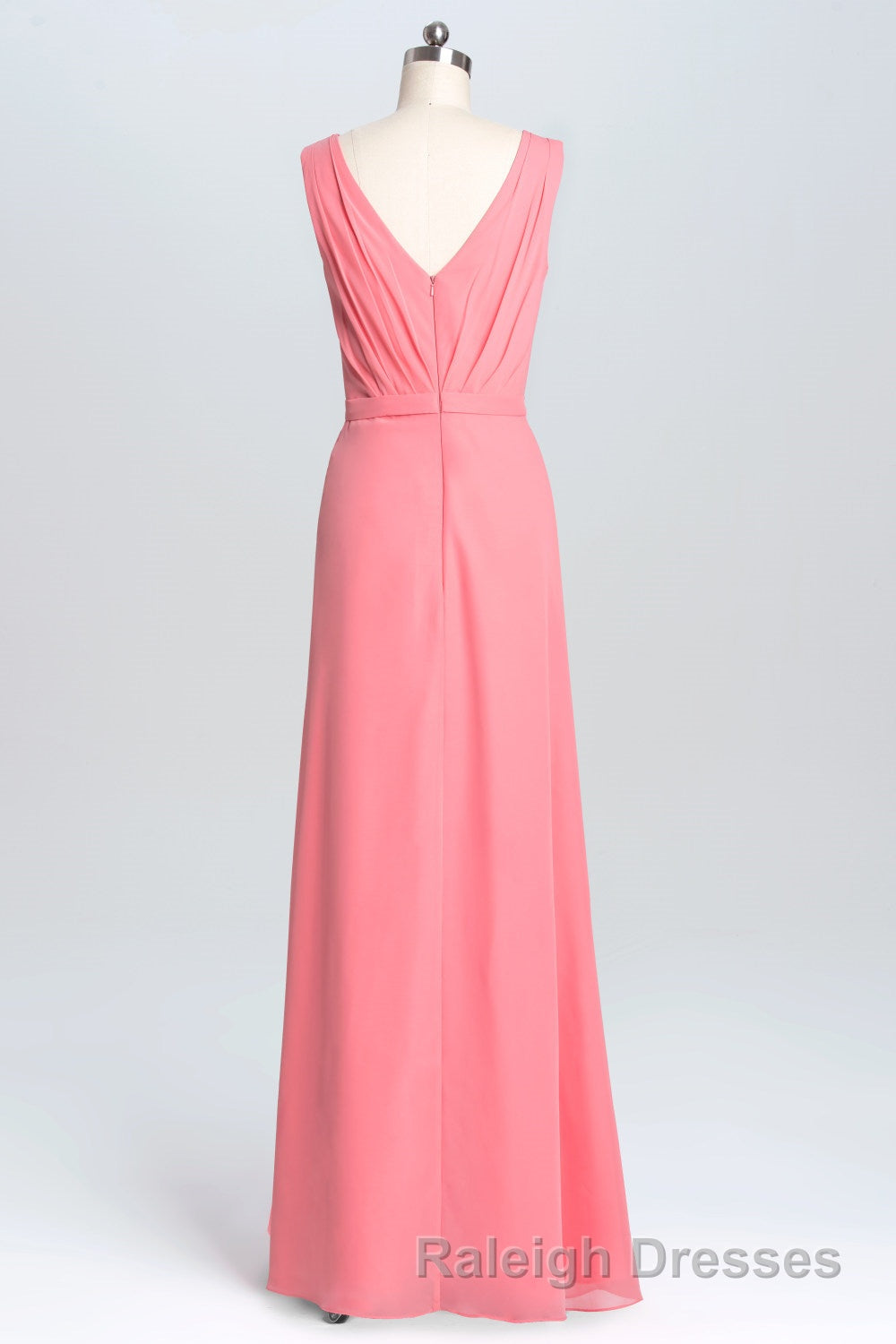 Lavender Chiffon A Line Ruffles Long Bridesmaid Dresses