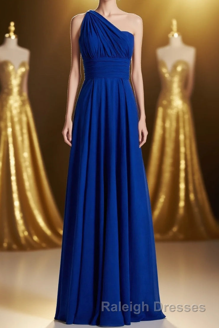 Royal Blue A-line Chiffon Long Convertible Bridesmaid Dress