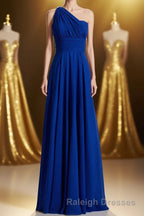 Royal Blue A Line Chiffon Long Convertible Bridesmaid Dresses