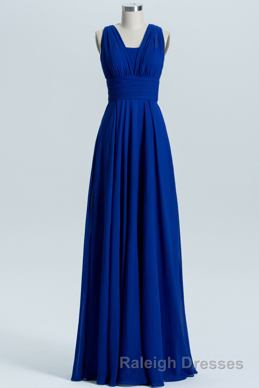 Royal Blue A-line Chiffon Long Convertible Bridesmaid Dress