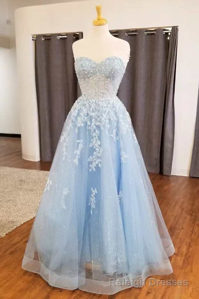 Light Blue Appliques Sweetheart A-Line Prom Dress Main image