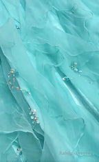1950S Inspired Baby Princess Blue Prom Dresses - Shimmering Sequins Tulle & Satin BallGowns For Prom Events