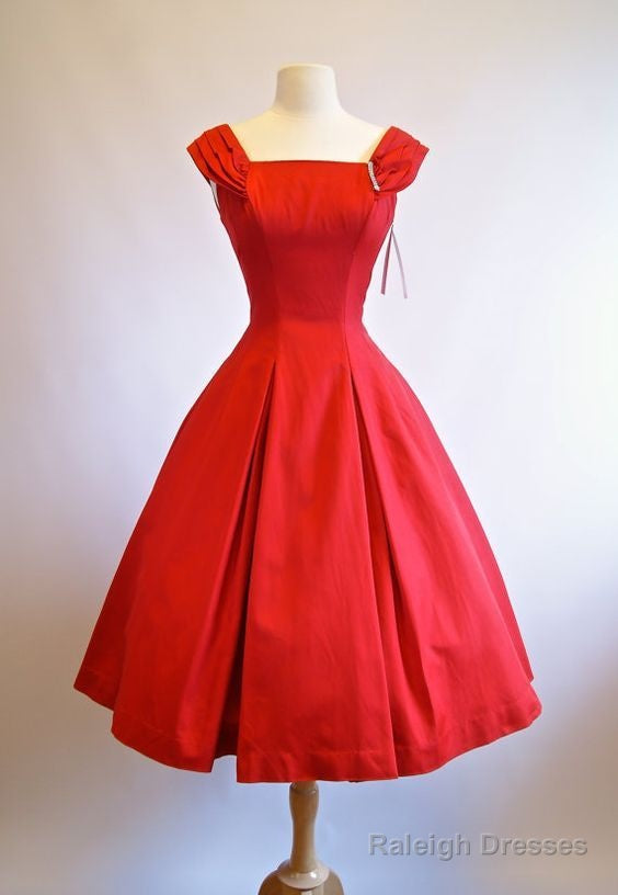 1950S Vintage Ball Gown Homecoming Dresses Red Mini Short Cocktail Dress Party Gowns