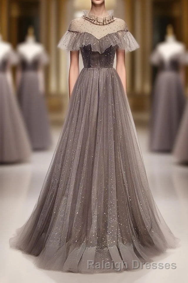 Unique Tulle Long Prom Dress, Tulle Evening Dress Main image