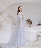 Luxury Blue Evening Dress, Long Evening Party Prom Dresses, A Line Prom Gown