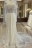 Sheath-Column Off The Shoulder Wedding Dress With Sequin