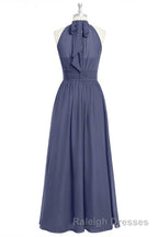 Lavender Chiffon Halter Long Bridesmaid Dresses