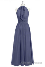 Lavender Chiffon Halter Long Bridesmaid Dress