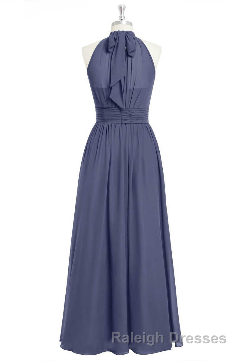 Lavender Chiffon Halter Long Bridesmaid Dress