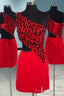 Red Cut Glass Mirror One Shoulder Cutout Homecoming Dress