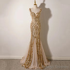 Sequin Evening Dresses Trumpet Mermaid Floor-Length Formal Party Gown for Women
