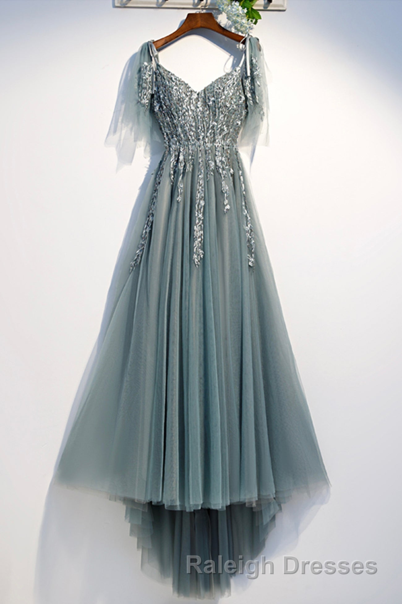 Purple Tulle Lace Long Prom Dress A Line Prom Dress