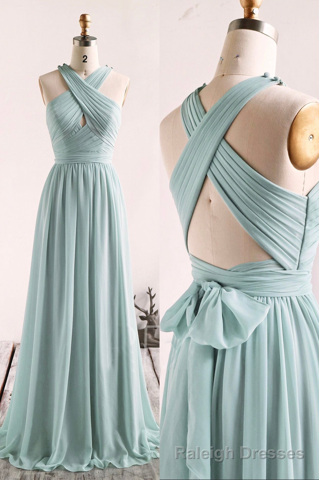 Simple Chiffon Long Prom Dress, Blue A-Line Evening Party Dress Main image