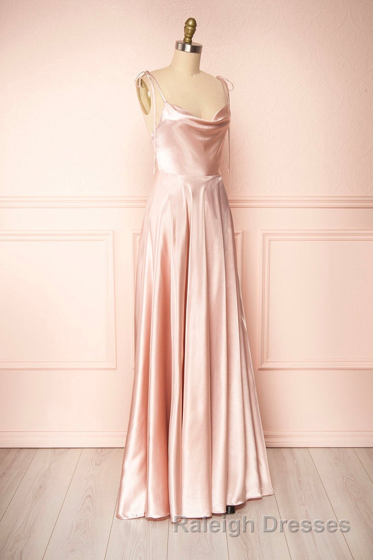 Simple Satin Long Prom Dresses, A-Line Formal Evening Dresses