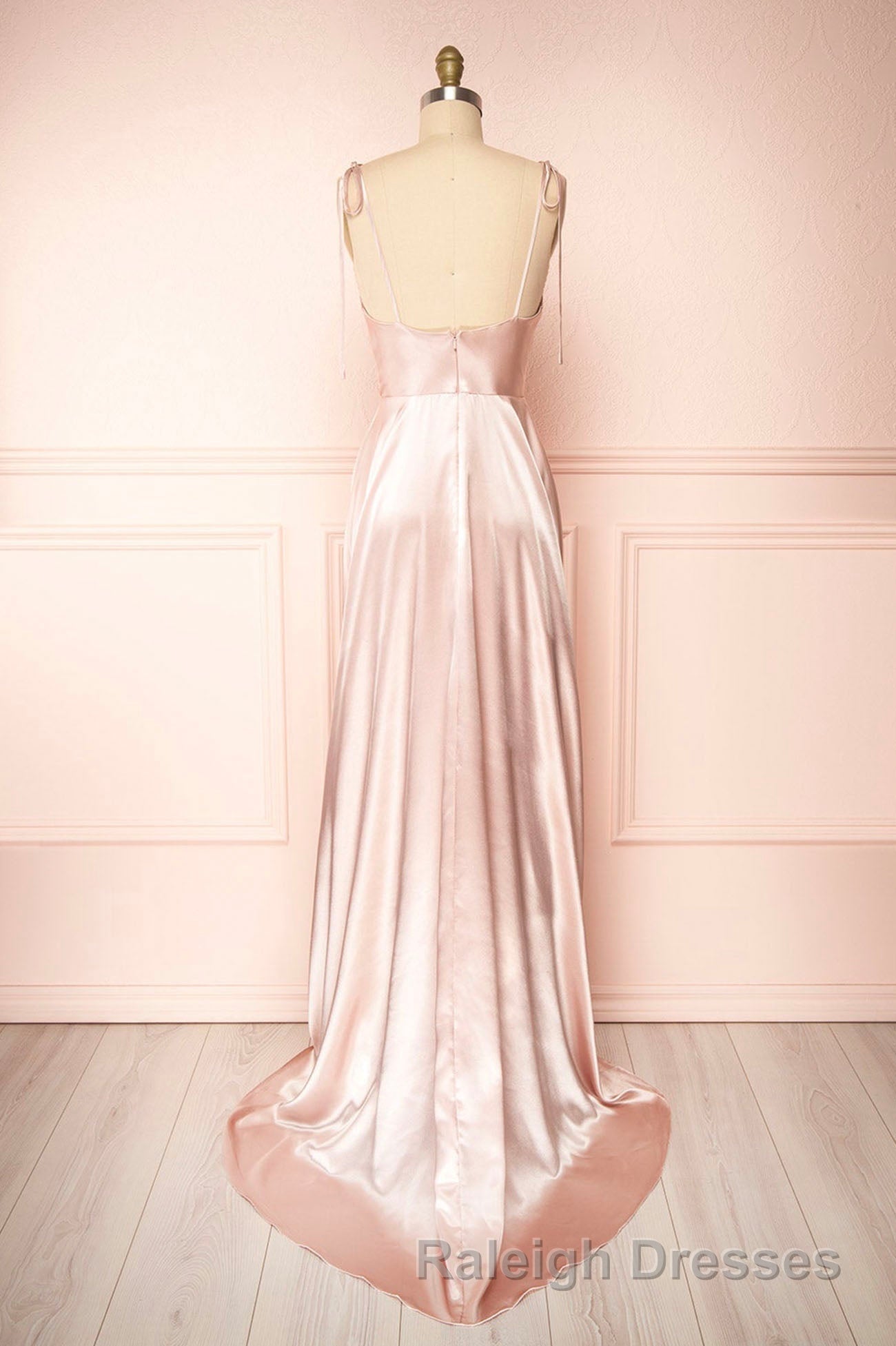 Simple Satin Long Prom Dresses, A-Line Formal Evening Dresses