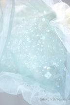 Lovely Puff Sleeve Tulle Formal Evening Gown, A-Line Long Prom Dress