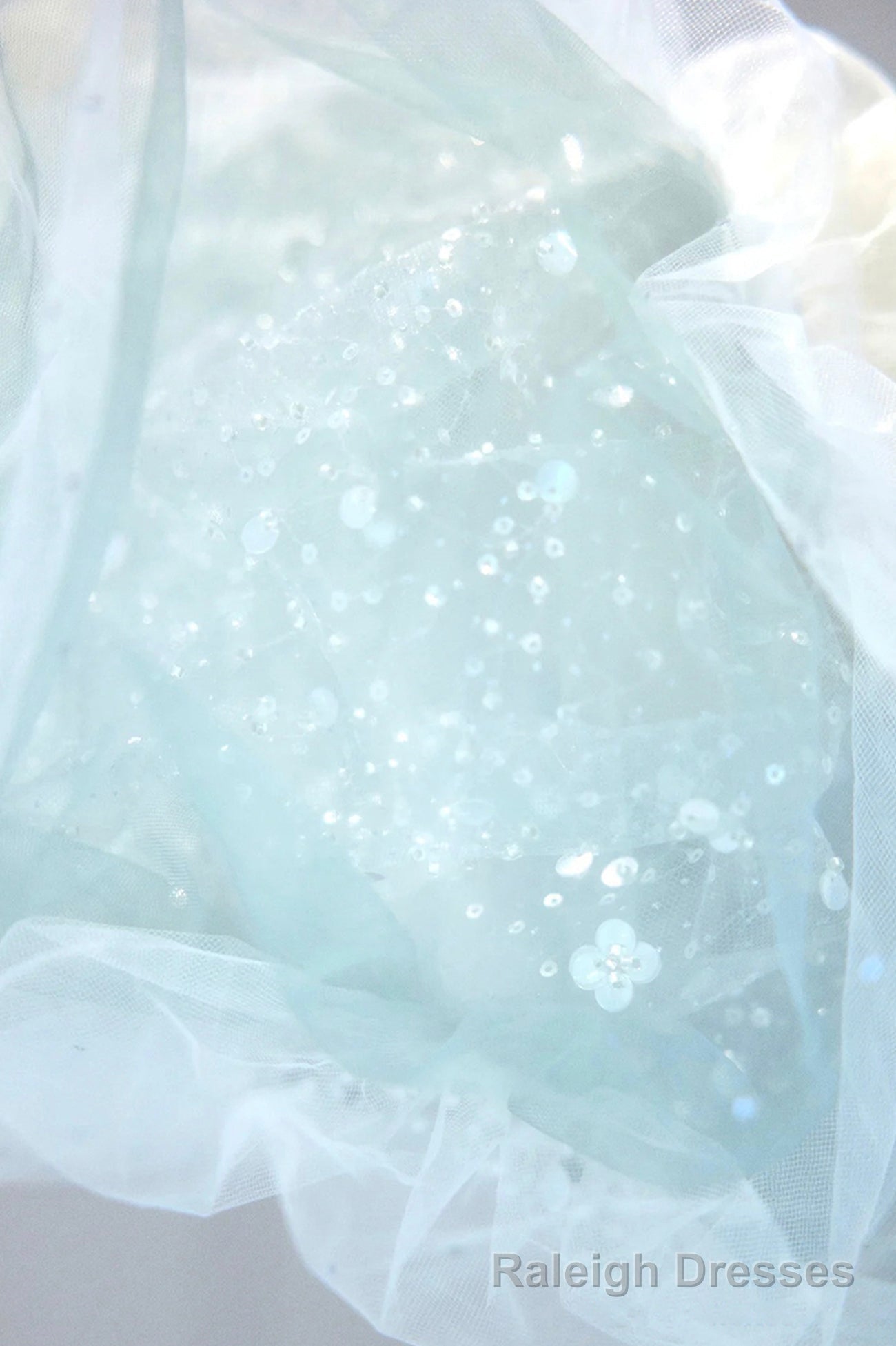 Lovely Puff Sleeve Tulle Formal Evening Gown, A-Line Long Prom Dress