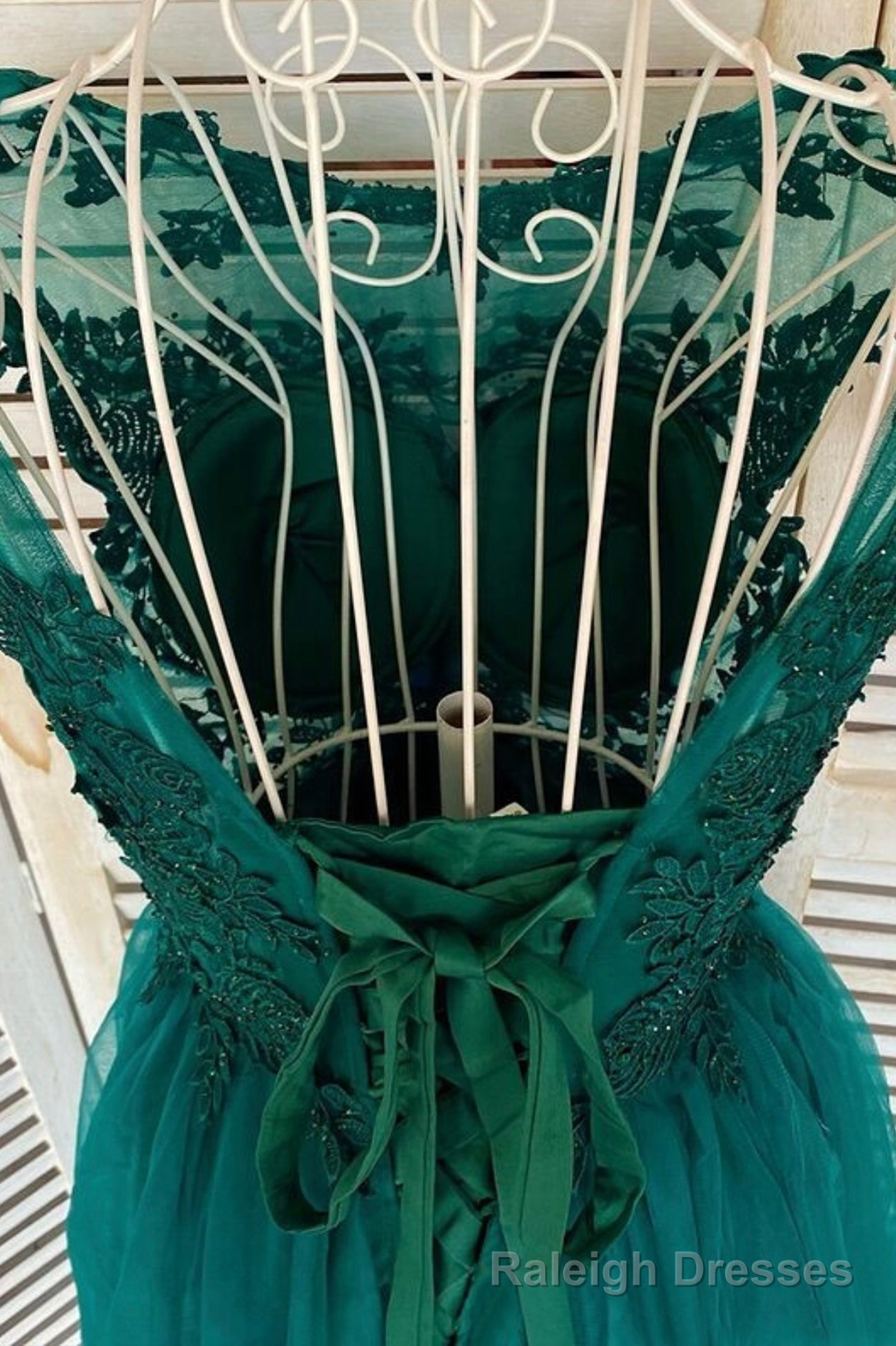 Green Lace Short Prom Dress, A Line Homecoming Dress