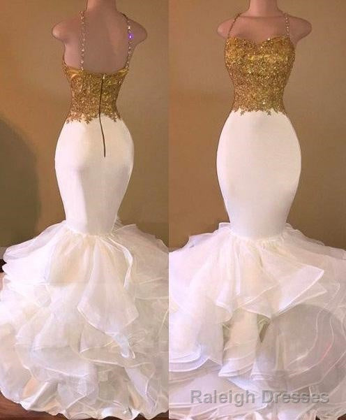 2026 Mermaid Spaghetti Straps Organza Floor Length Prom Dresses