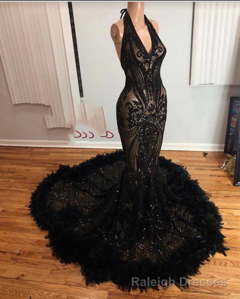 2025 Black Halter Long Prom Dress Main image