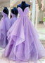 A Line Princess Sweetheart Sleeveless Long Dress Floor Length Tulle Sparkling Prom Dress