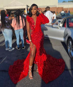 2026 Mermaid Long Red Prom Dress Prom Dresses